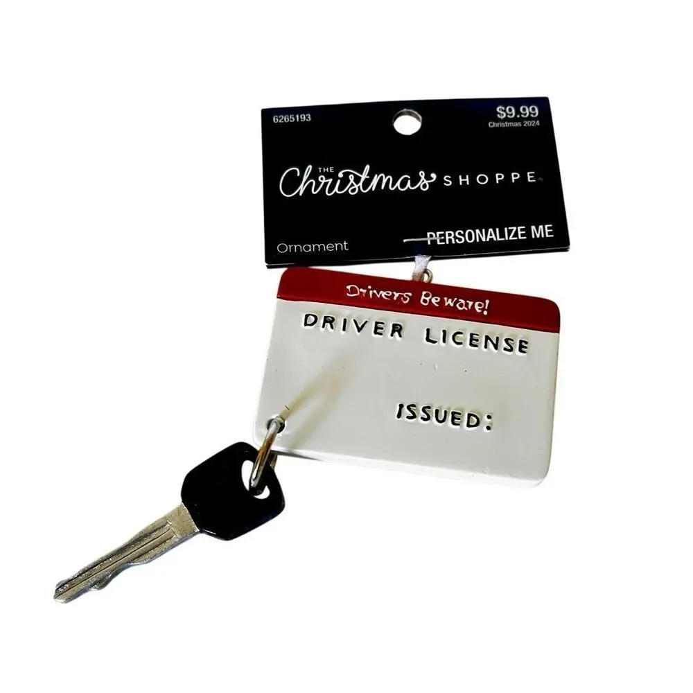 New-Driver's License & Key-Custom-Christmas Ornament-Great For “New Driver”-